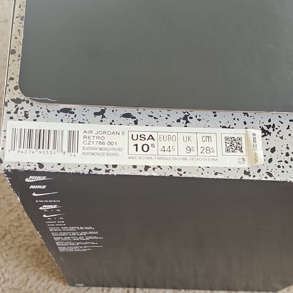 2020 Jordan 5 Fire Red. White and Red High-Top Sneakers. - Picture 7 of 7